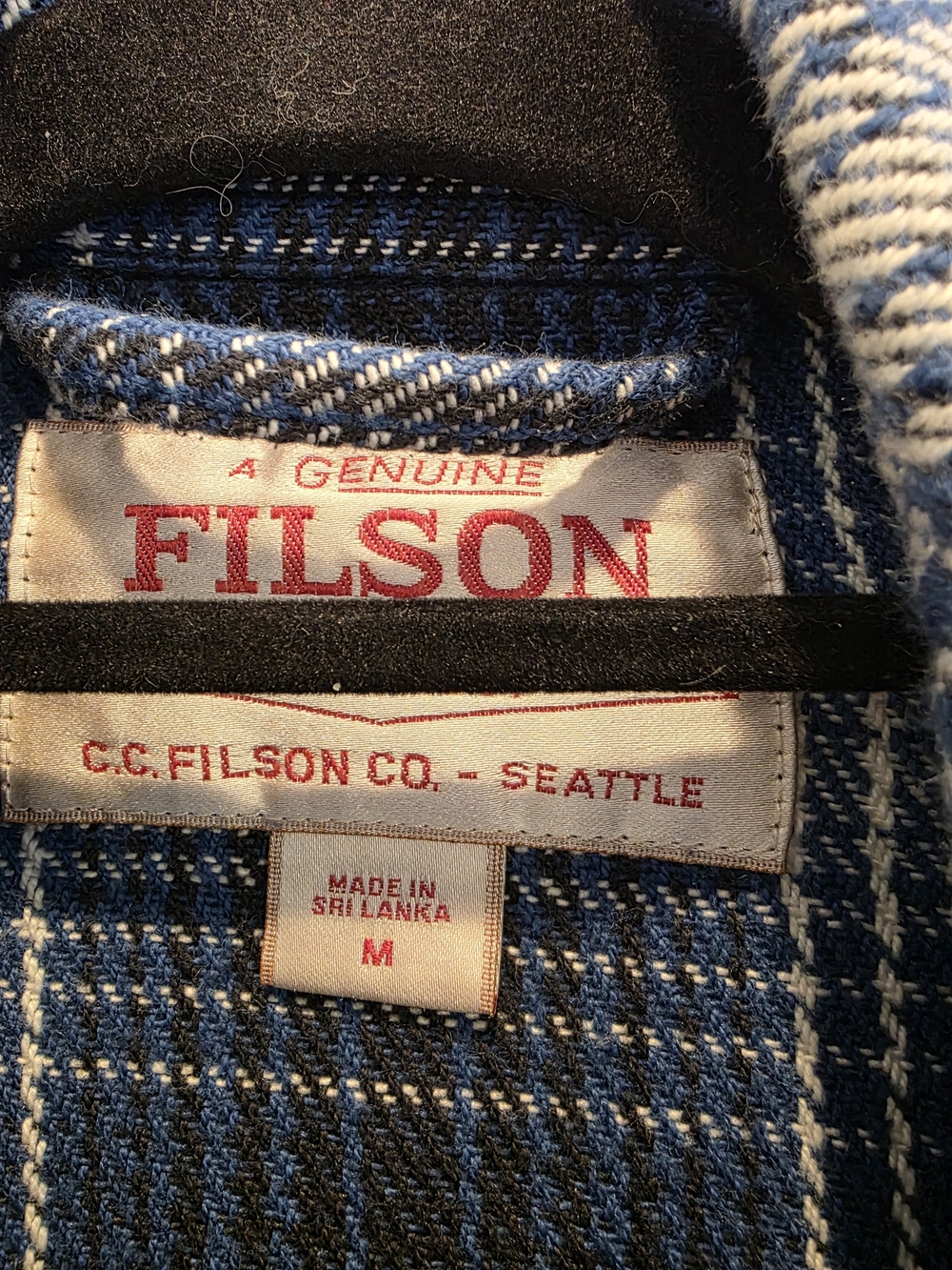 Filson Blue and White Plaid Shirt Jacket - Picture 3 of 4